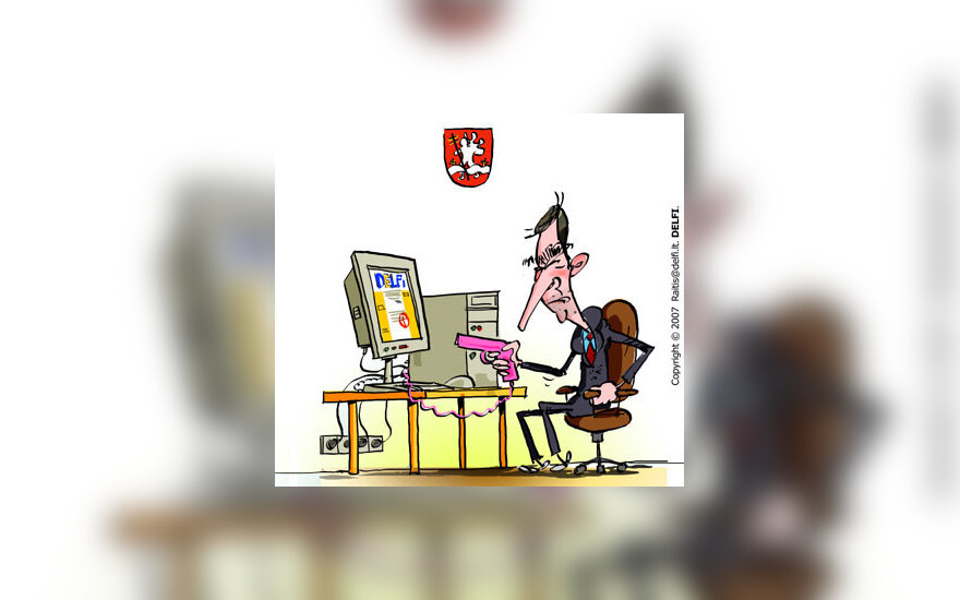 Artūras Zuokas kovoja su interneto komentatoriais - karikatūra