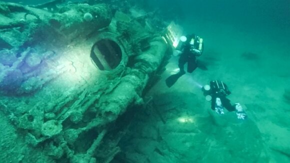 A sunken Nazi submarine