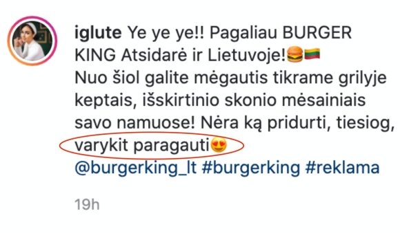 Influencerių "Burger King" reklama papiktino internautus