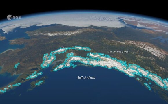 Ledynų Aliaskoje ir Azijoje tirpsmo duomenys, užfiksuoti nuo 2010 iki 2019 metų palydovu CryoSat-2
