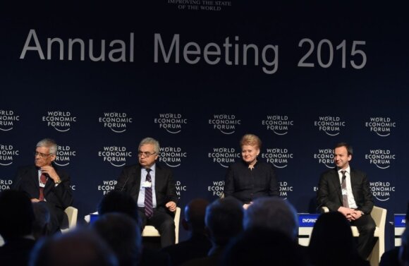 Prezidentė Dalia Grybauskaitė Pasaulio ekonomikos forumo diskusijoje