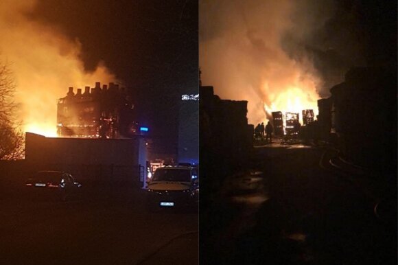 В ночь на понедельник в Паневежисе горело деревообрабатывающее предприятие