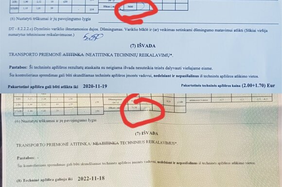 Techninėje apžiūroje kilo įtarimų: vienoje stotyje – „baltas lapas“, kitur – tvarkingas automobilis