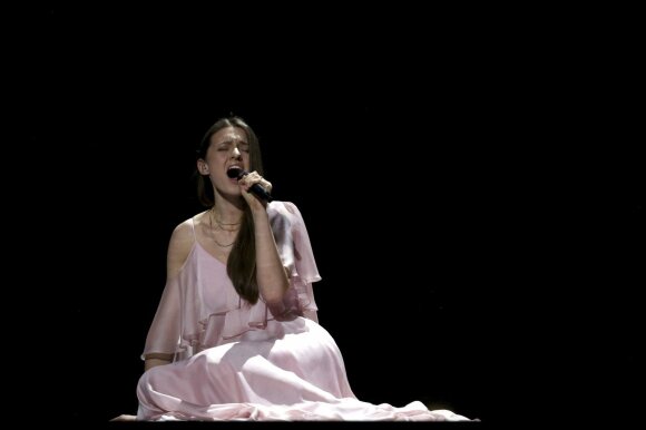 Ieva Zasimauskaitė on the stage of "Eurovision" 