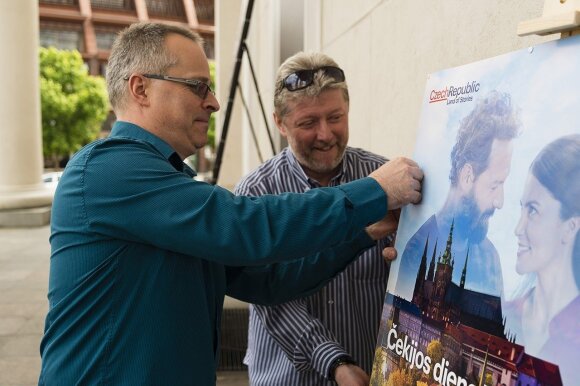 The Czech ambassador, Bohumil Mazánek and Petr Vavra getting the stories right on Czech Day in Vilnius Photo © Ludo Segers @ The Lithuania Tribune