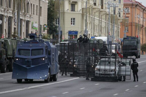 In the run-up to the planned protest in Minsk, the security forces are showing strength