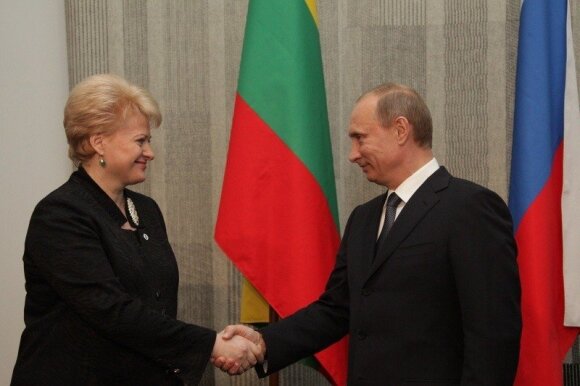President Dalia Grybauskaitė of Lithuania and Vladimir Putin of Russia