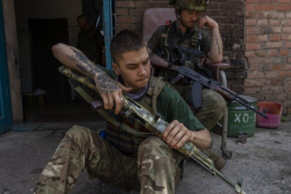 La guerra della Russia in Ucraina.  regione di Donetsk.