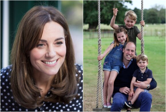 Kate Middleton and Prince William with the children.