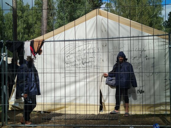 Migrant camp in Rūdninkai