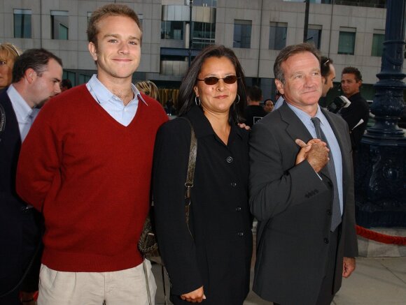 Robin Williams with his wife Marsha and son Zack