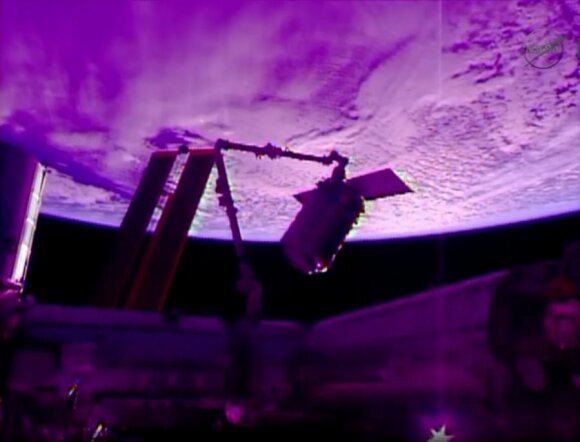 "Cygnus" kapsulė pagauta TKS robotinės rankos