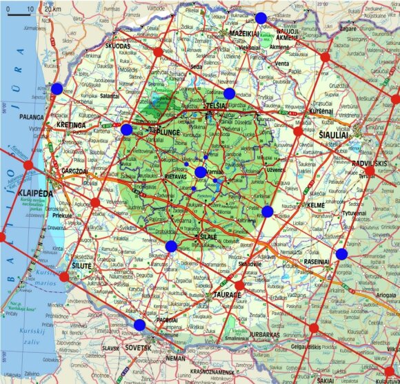 Spėjamas ir oficialiai tokia pripažintą Šventvietes sujungus linijomis, pasirodo stebėtinai į M.Karri virtualų Žemės energetinį tinklą panašus vaizdas (E. Bunkos iliustr.)
