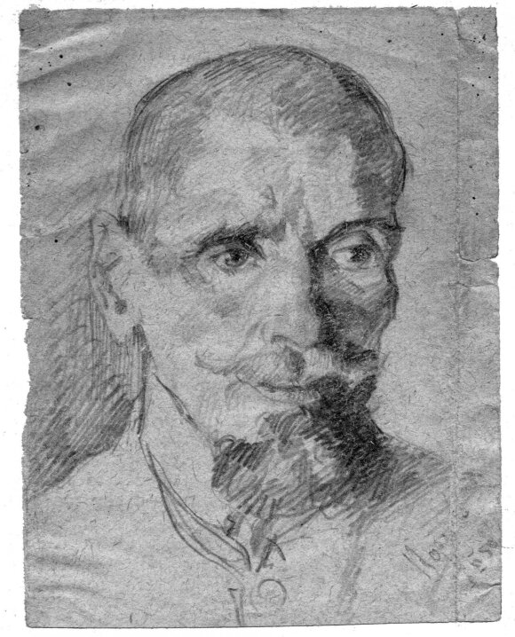 1950 m. nežinomo politinio kalinio pieštas kpt. Afanasijaus Kazano portretas