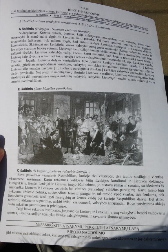 Po istorijos egzamino – abituriento skundas: kaip atskirti Lietuvos valdovus?
