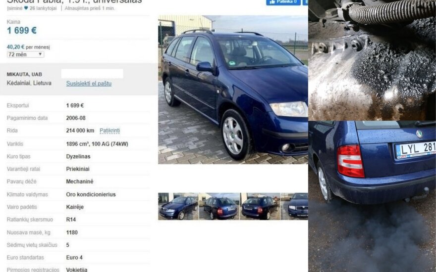 Po nuvažiuotų 100 kilometrų jurbarkiečio "Škoda" iš techniškai tvarkingos virto nebegalima eksploatuoti