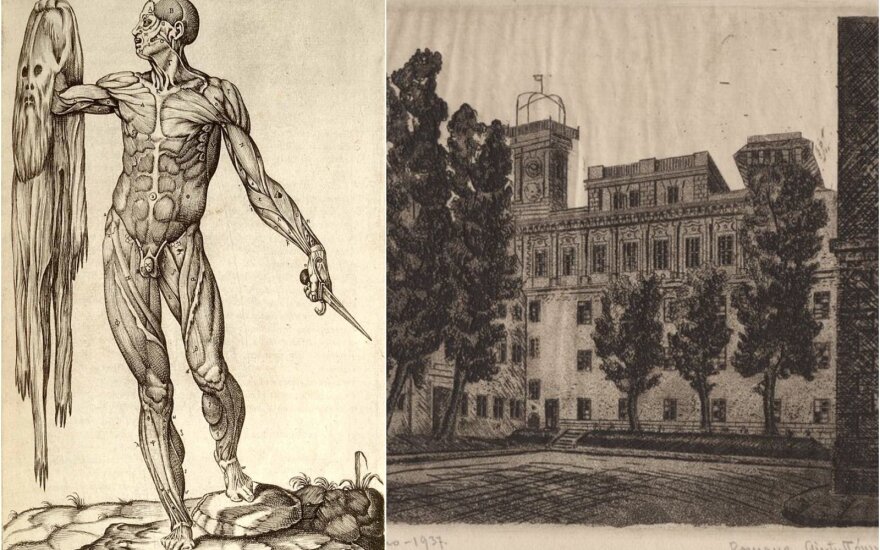 Žmogaus kūno anatomija – Juan Valverde de Amusco, Roma, 1559 m. / Vilniaus universitetas, 1937 m.