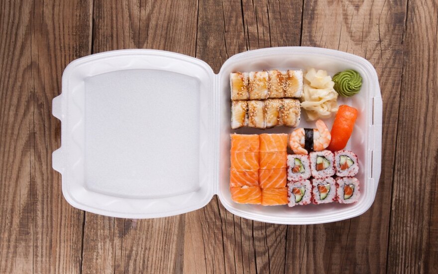 Maistas į namus, į biurą, maistas išsinešimui, sushi