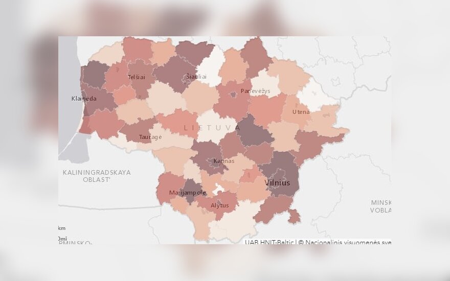 Sukurtas virtualus Lietuvos koronaviruso žemėlapis: pasitikrinkite sergamumą savo krašte