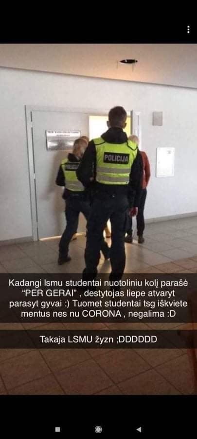 Extraordinary situation at Kaunas University: medical students called the police for an exam