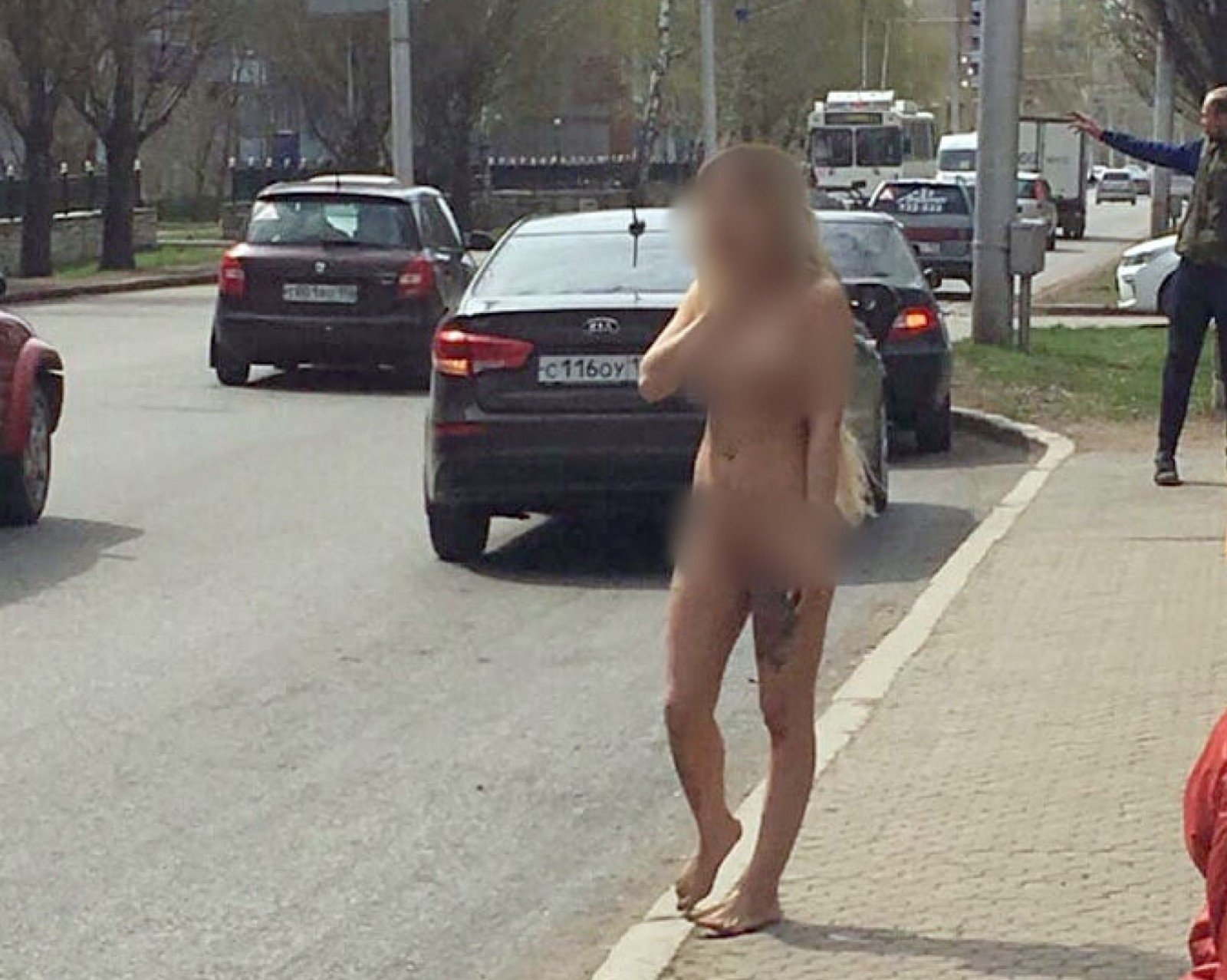 голая девушка разгуливала по улице (119) фото